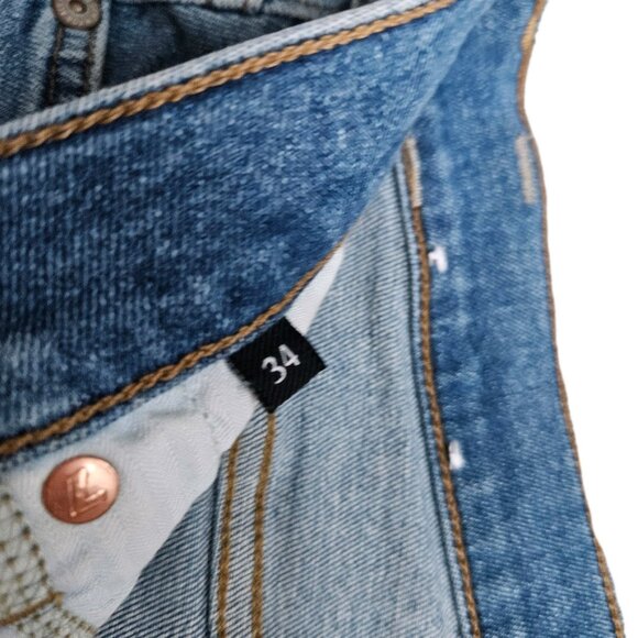 7 for All Mankind Women's Blue Gwenevere Medium Wash Stretch Denim Jeans 34x27 - Picture 6 of 11